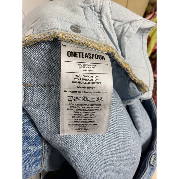 One Teaspoon Free People Smiths Low Waist Wide Leg Denim Jeans NWOT SZ 34 - Picture 14 of 14